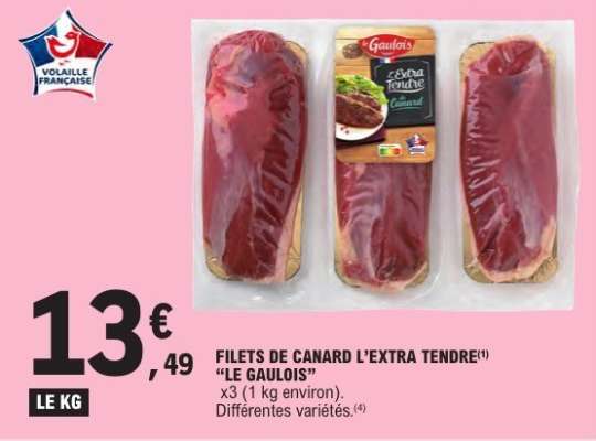 Filets de canard 'l'extra tendre' 'Le Gaulois'