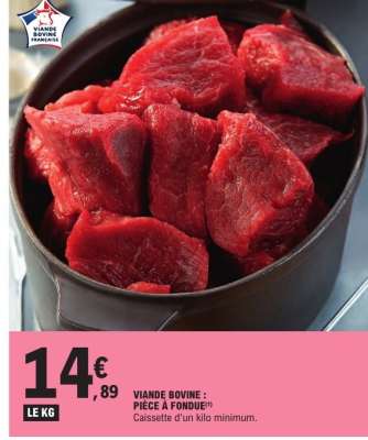 Viande bovine : pièce à fondue