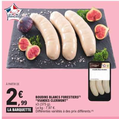 Boudins Blancs Forestiers "Viandes Clermont"