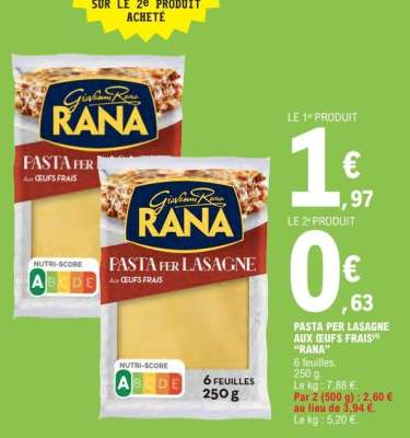 PASTA PER LASAGNE AUX ŒUFS FRAIS "RANA"