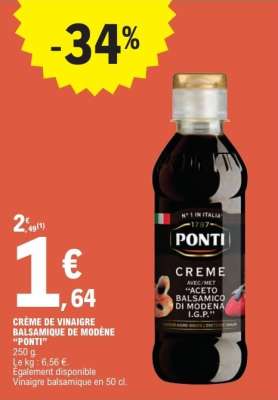 CRÈME DE VINAIGRE BALSAMIQUE DE MODÈNE PONTI
