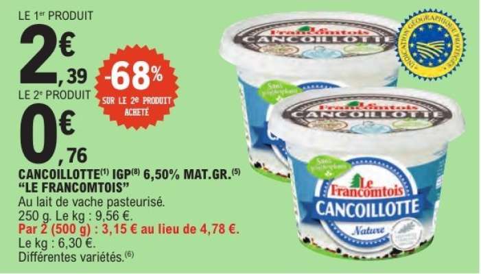 CANCOILLOTTE IGP 6,50% MAT.GR. "LE FRANCOMTOIS"