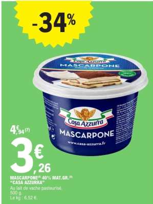 MASCARPONE 40% MAT.GR. CASA AZZURRA