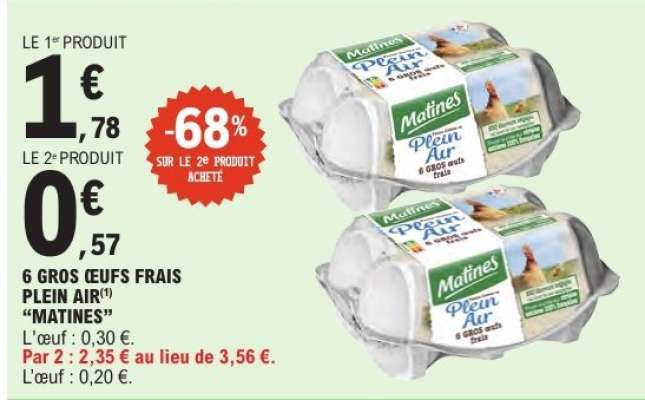 6 Gros Œufs Frais Plein Air "Matines"