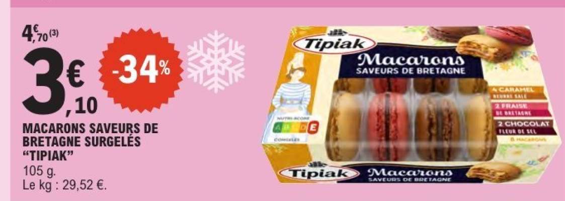 MACARONS SAVEURS DE BRETAGNE SURGELÉS “TIPIAK”