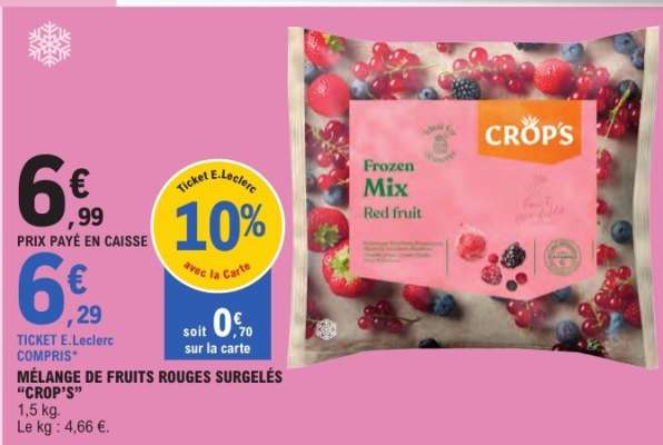 MÉLANGE DE FRUITS ROUGES SURGELÉS “CROP'S”