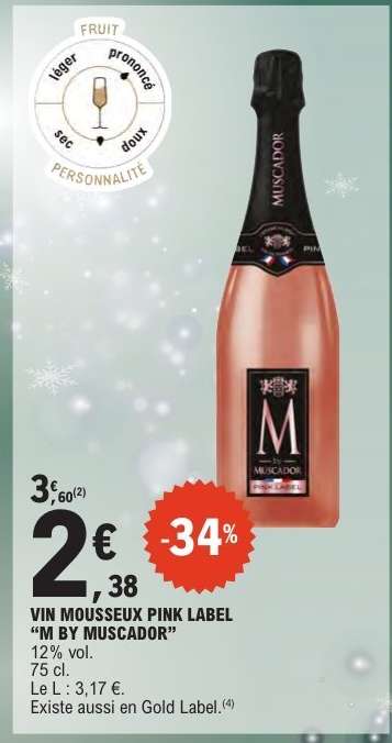 VIN MOUSSEUX PINK LABEL “M BY MUSCADOR”