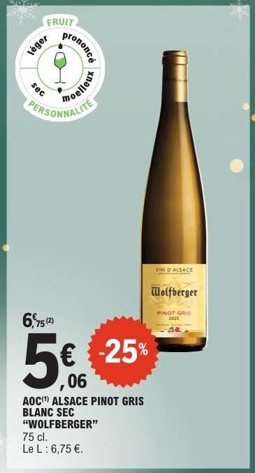 AOC Alsace Pinot Gris Blanc Sec 'Wolfberger'