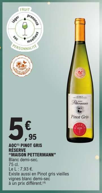 AOC Pinot Gris Réserve 'Maison Pettermann'
