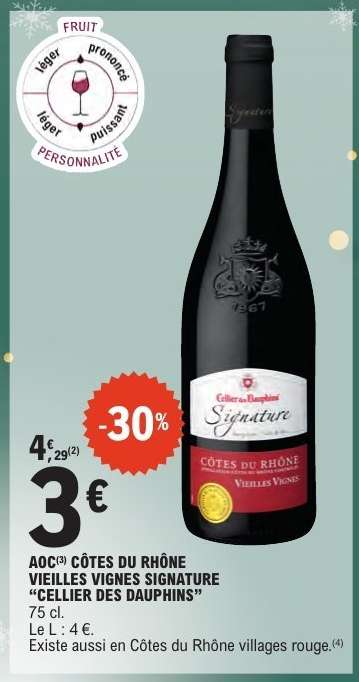 AOC CÔTES DU RHÔNE VIEILLES VIGNES SIGNATURE CELLIER DES DAUPHINS