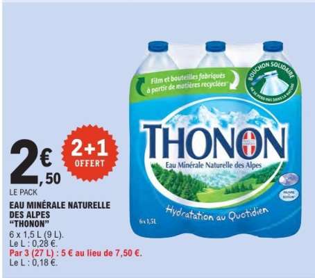 Eau Minérale Naturelle des Alpes 'Thonon'