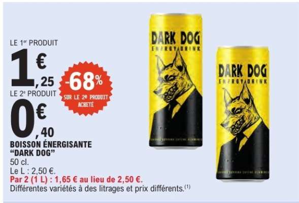 Boisson énergisante 'Dark Dog'