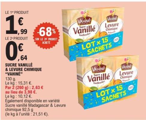 Sucre Vanillé & Levure Chimique 'Vahiné'