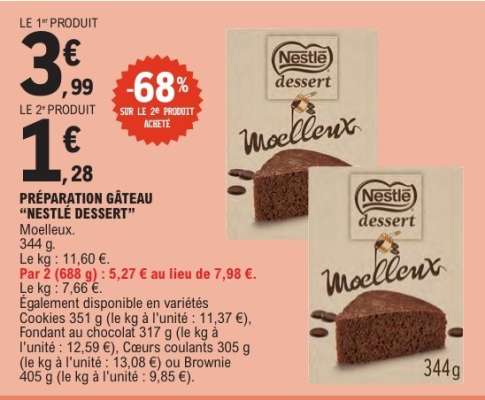 PRÉPARATION GÂTEAU “NESTLÉ DESSERT”