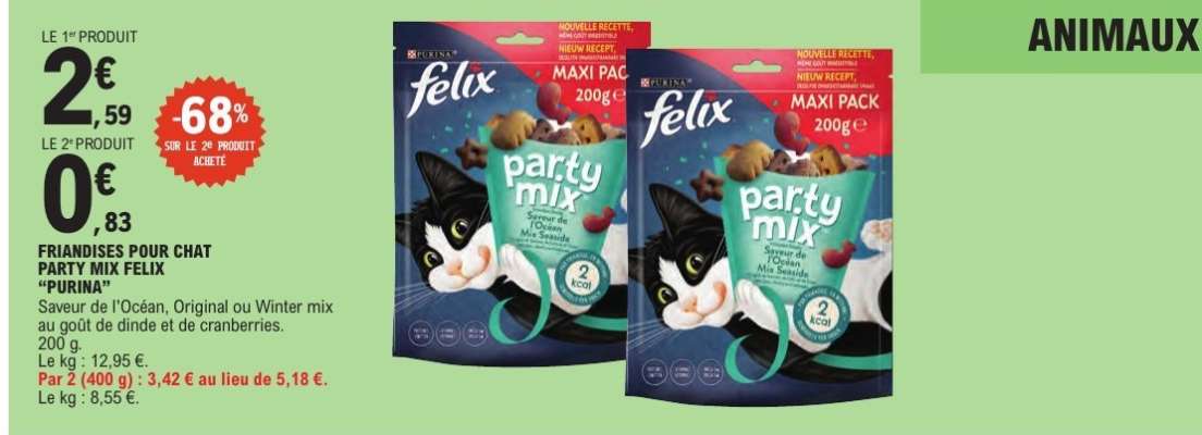 FRIANDISES POUR CHAT PARTY MIX FELIX “PURINA”