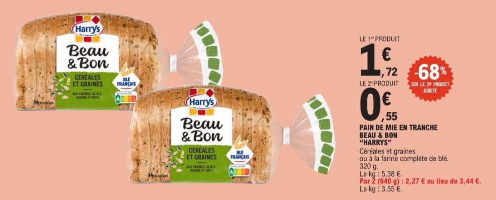 PAIN DE MIE EN TRANCHE BEAU & BON “HARRY’S”