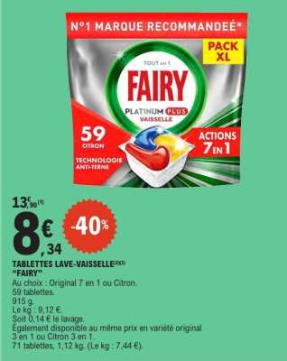 Tablettes Lave-Vaisselle Fairy