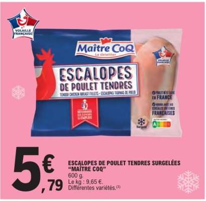 Escalopes de Poulet Tendres Surgelées "Maître CoQ"