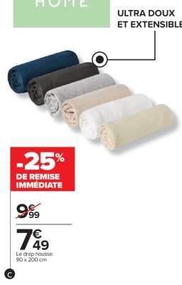 Le drap housse 90 x 200 cm