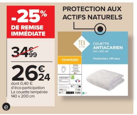 Couette Antiacarien