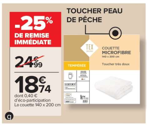 COUETTE MICROFIBRE 140 x 200 cm