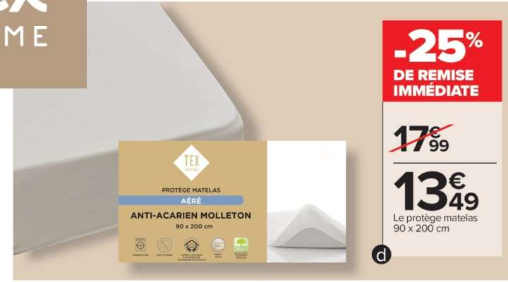 Protège Matelas Aéré Anti-Acarien Molleton