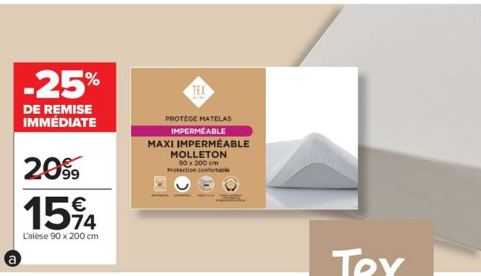 Protège Matelas Maxi Imperméable Molleton