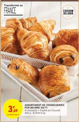 ASSORTIMENT DE VIENNOISERIES PUR BEURRE X8