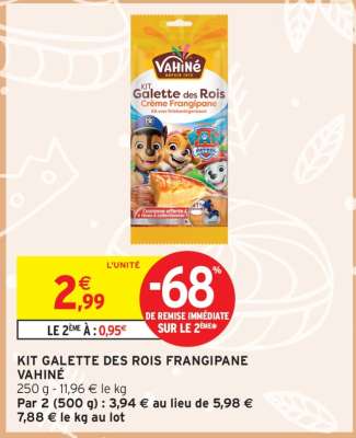 KIT GALETTE DES ROIS FRANGIPANE VAHINÉ