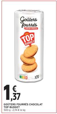 GOÛTERS FOURRÉS CHOCOLAT TOP BUDGET