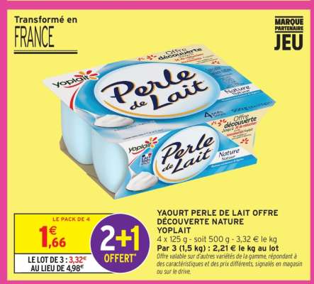 YAOURT PERLE DE LAIT OFFRE DÉCOUVERTE NATURE YOPLAIT