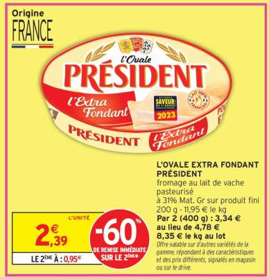 L'OVALE EXTRA FONDANT PRÉSIDENT