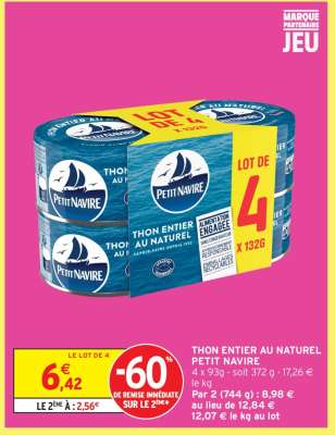 Thon entier au naturel 'Petit Navire'