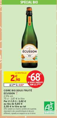 CIDRE BIO DOUX FRUITÉ ECUSSON