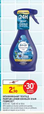 DÉSODORISANT TEXTILE PARFUM LENOR ENVOLÉE D'AIR FEBREZE