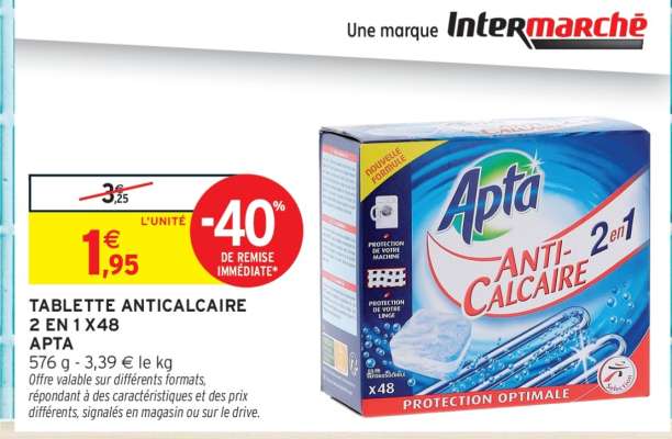 TABLETTE ANTICALCAIRE 2 EN 1 X48 APTA