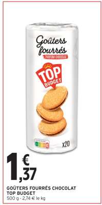 GOÛTERS FOURRÉS CHOCOLAT TOP BUDGET