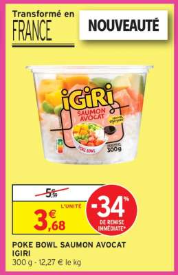 POKE BOWL SAUMON AVOCAT IGIRI