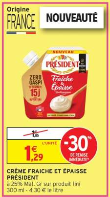 CRÈME FRAICHE ET ÉPAISSE PRÉSIDENT