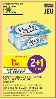 YAOURT PERLE DE LAIT OFFRE DÉCOUVERTE NATURE YOPLAIT