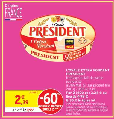 L'OVALE EXTRA FONDANT PRÉSIDENT