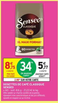 Dosettes De Café Classique Senseo