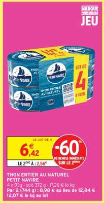 Thon entier au naturel 'Petit Navire'
