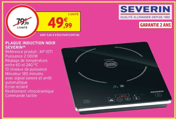 Plaque Induction Noir Severin