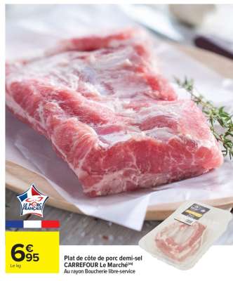 Plat de côte de porc demi-sel