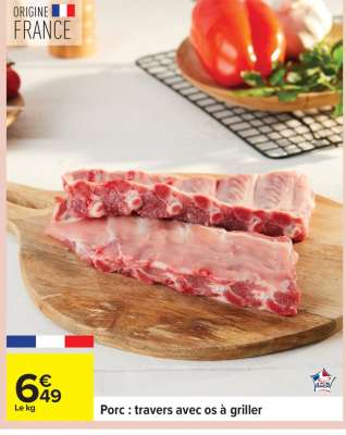 Porc : travers avec os à griller