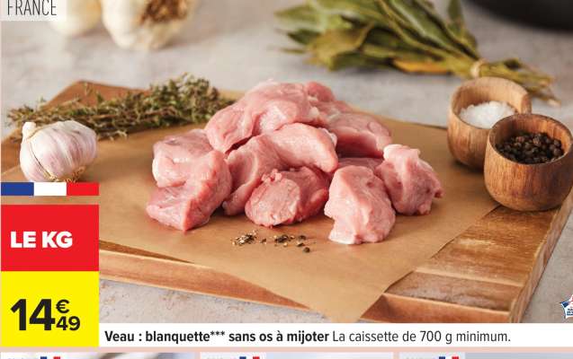 Veau : blanquette*/** sans os à mijoter