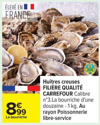 Huîtres creuses FILIERE QUALITE CARREFOUR