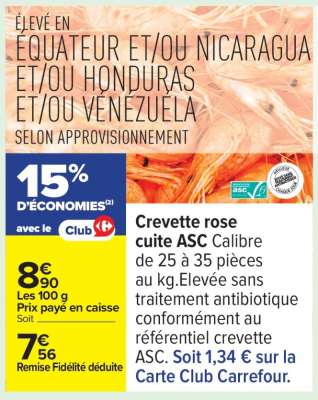 Crevette rose cuite ASC