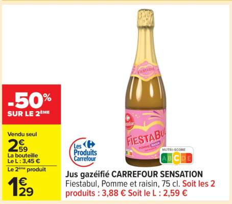 Jus gazéifié CARREFOUR SENSATION